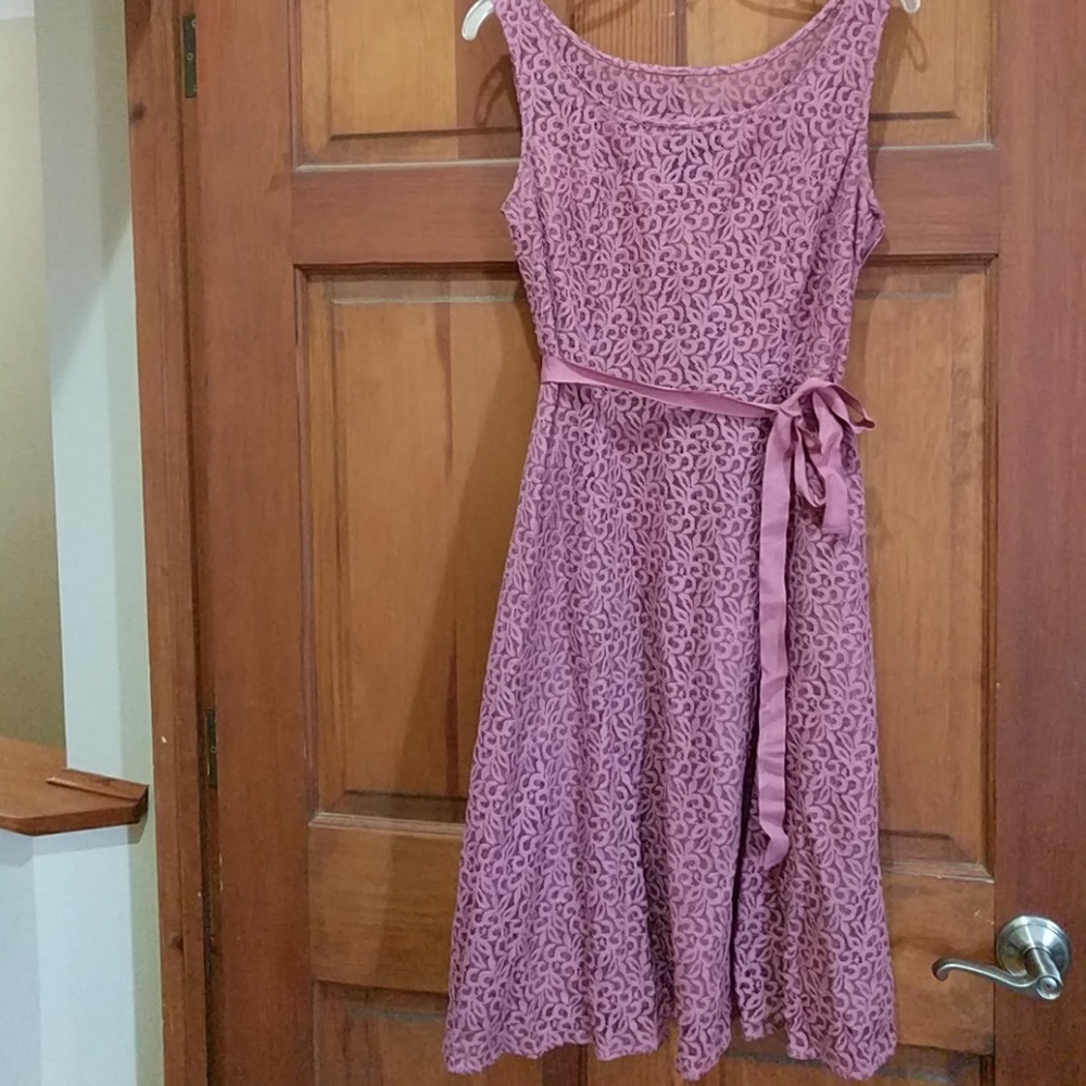 Pink/purple dress with lace detail